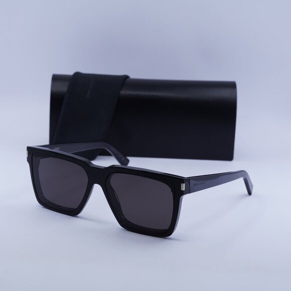 Saint Laurent SL610 001 Square Sunglasses - Black\Black - Picture 1 of 10